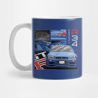 Nissan Skyline GTR R34 Drawing Vector Mug